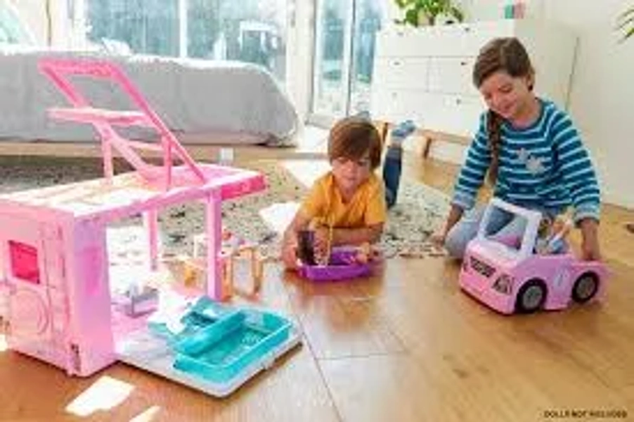 Mattel Barbie Mobilier Camping-Car de Rêve 3-En-1 Pour Poupées