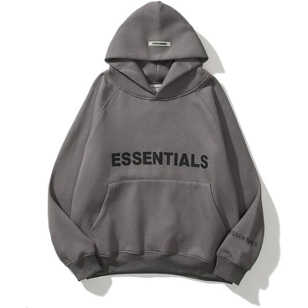 Essentials Hoodie in 100% cotton - 2025 Bestseller - Grey / XL