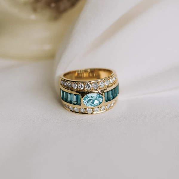 Sortija topacios y diamantes | Urbieta
