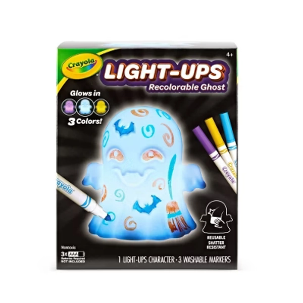 Crayola Light Ups Ghost Halloween Decor: Drawing & Coloring Kit with Washable Markers, Craft Activity for Kids 4+, Requires 3 Alkaline Batteries