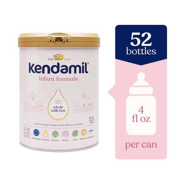 Kendamil European Whole Milk Classic Infant Formula Powder with HMOs, Prebiotics & DHA, 28.2 oz