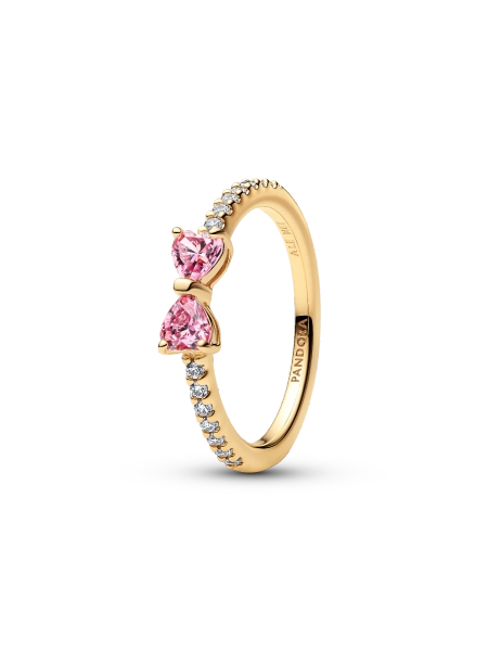 Sparkling Pink Bow Ring