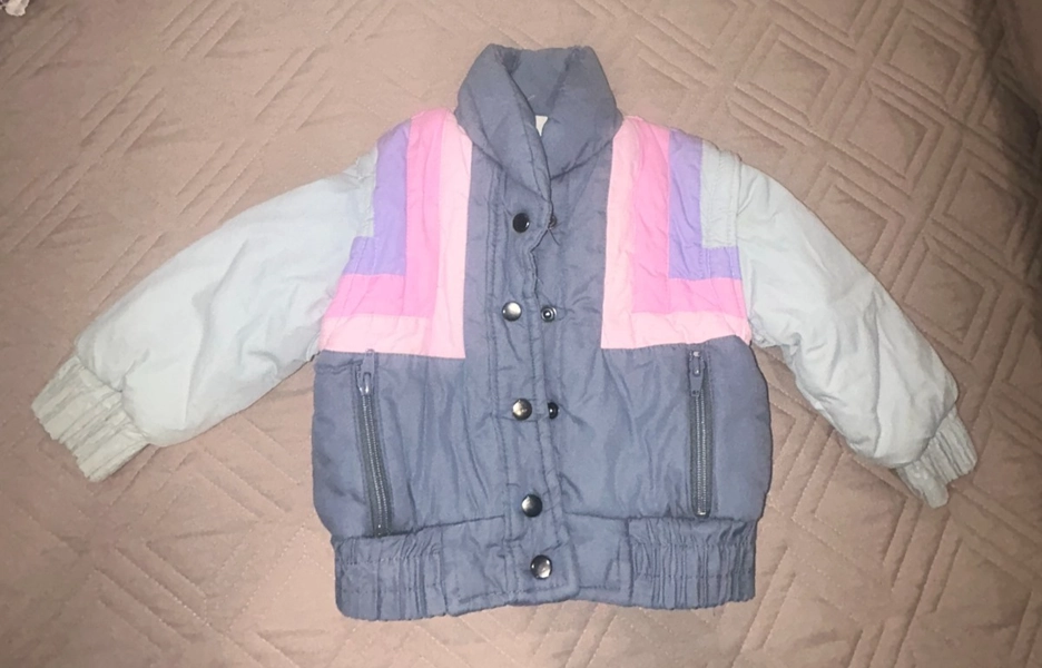 Toddler Vintage Puffer Jacket with zip off sleeves 80's