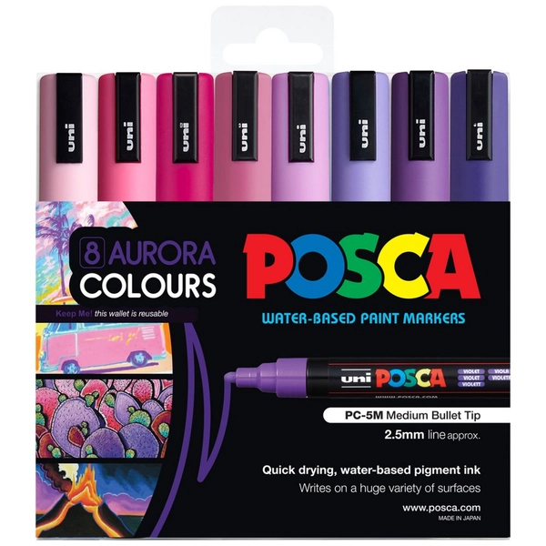Posca PC-5M Paint Marker Aurora 8 Pack