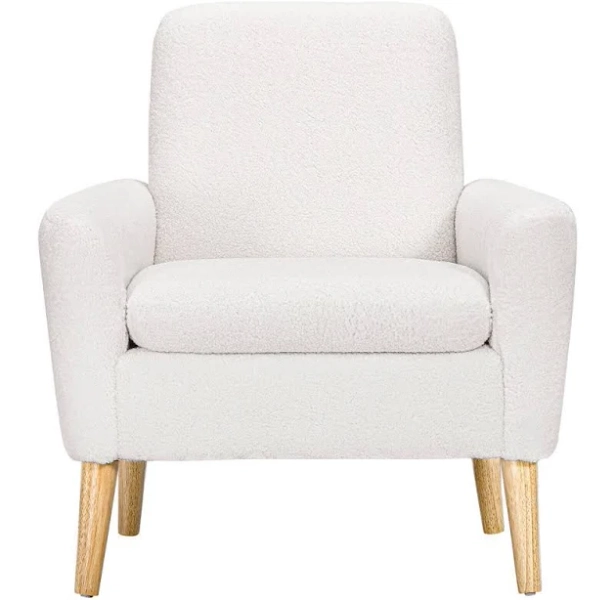 George Oliver Teddy Fabric Fluffy Comfy Upholstered Faux Fur Armchair