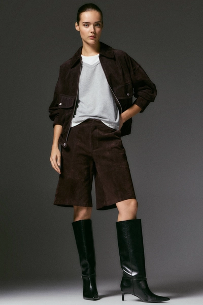 Bermuda 100 % cuir de daim - pull&bear