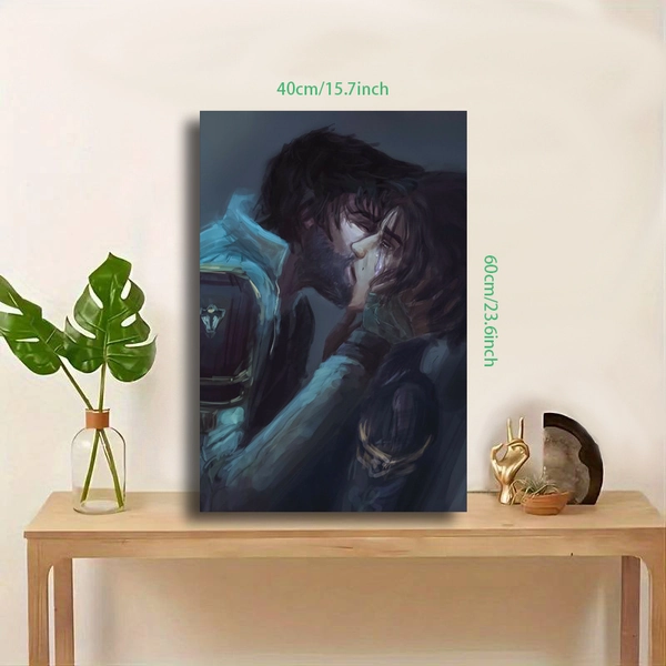 2D Flat, Posters & Prints 1pc Arcane Anime Canvas Wall Art Poster - Frameless Modern Classic Art Deco Style, Intimate Character Illustration, Durable Canvas Print for Living Room, Bedroom, Study Decor - Vibrant Home Decoration Gift