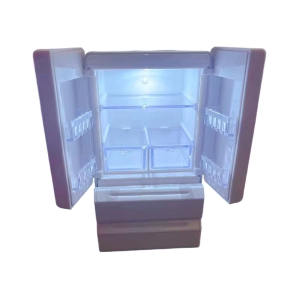 Miniature Refrigerator with Lighting 1:12 Double Door Mini Home Appliance Model Kitchen Scene Playing House Simulation Food Play - AliExpress 26