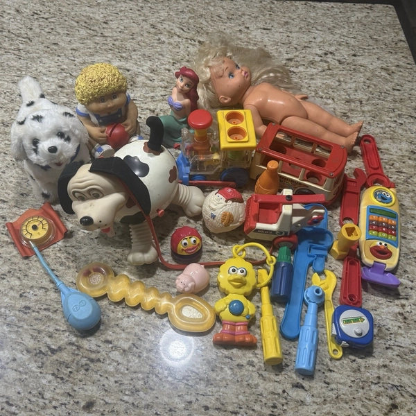 Vintage Mixed Toy Lot 80s 90s Baby Toddler Preschool Plastic Figures Vehicles