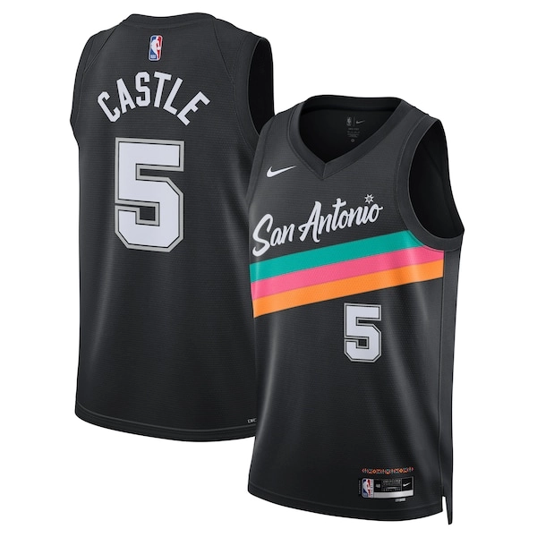 Stephon Castle San Antonio Spurs Nike Unisex 2025/26 Swingman Jersey - Black - City Edition