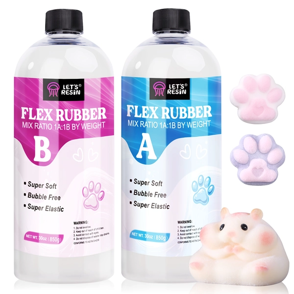 LET's RESIN Silicone Rubber for Making Taba Squishy-Super Soft 60oz Silicon Mix for Squishy Maker, DIY, Cat Paws & Relax Gifts
