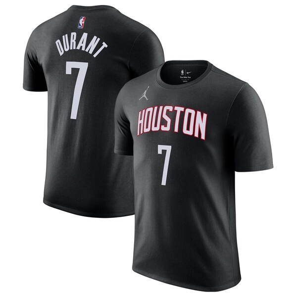 Men's Houston Rockets Kevin Durant Jordan Brand Black Statement Edition Name & Number T-Shirt