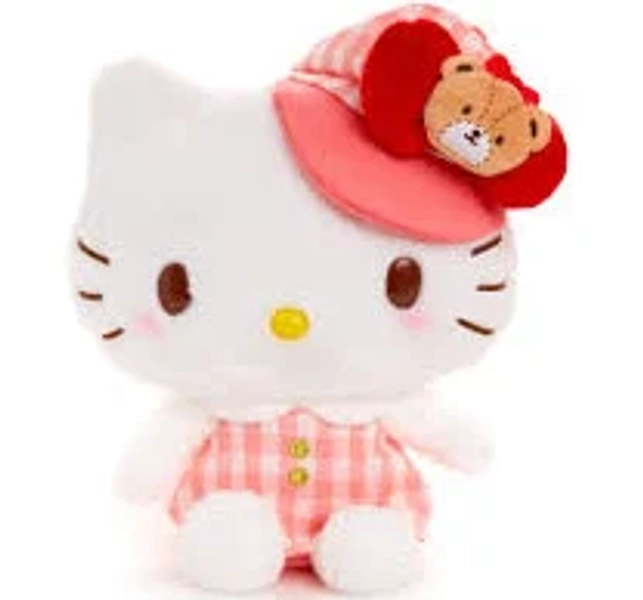 Sanrio Hello Kitty Gingham Casquette Plush