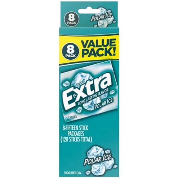 Extra Sugar-Free Polar Ice Gum Value Pack - 15ct/8pk