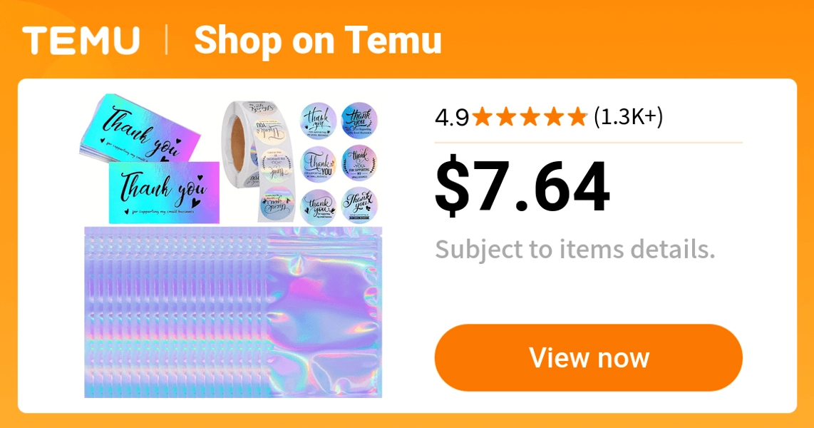 620 thank cards stickers set including 20 re sealable - Temu
