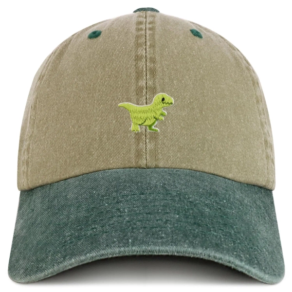 Casquette de baseball délavée, teinte pigmentée et patch dinosaure Stitchfy (SF-AP0064-MGC-7601T)
