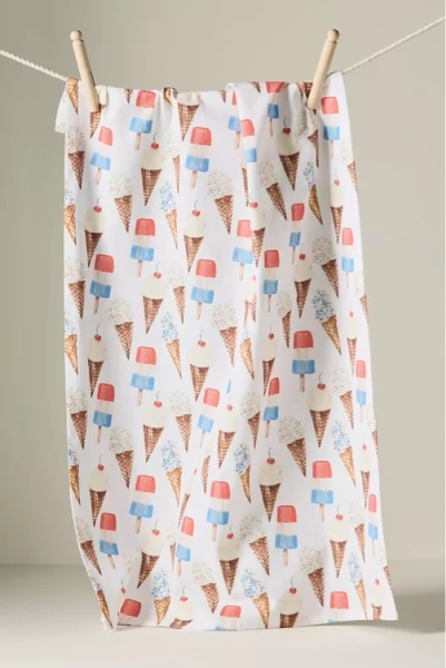 Lana's Shop Ice Cream Dish Towel  | Anthropologie