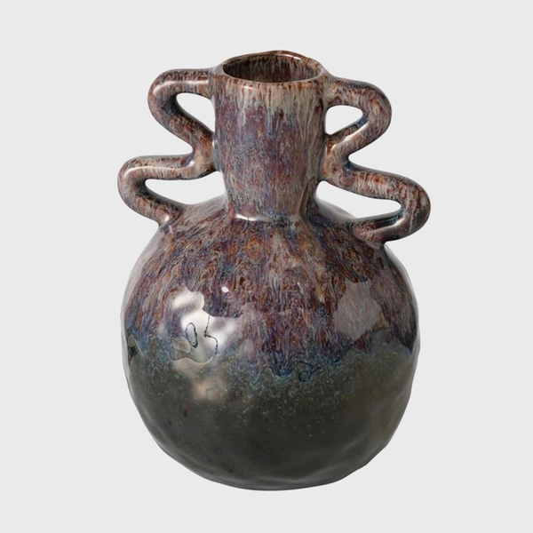 Wavy Multicoloured Handled Vase,  - Barker & Stonehouse