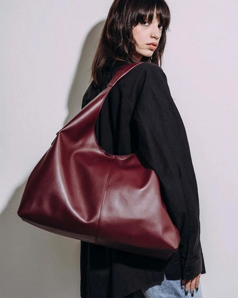 Sac Slouchy Shopper Bordeaux