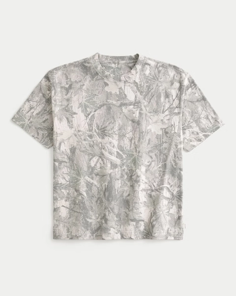 Hollister Boxy Heavyweight Camo Crew T-Shirt