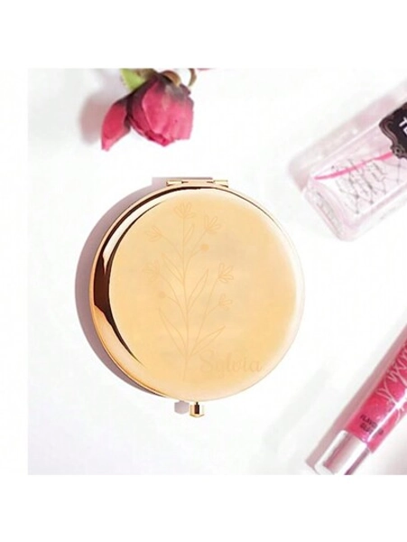 1PC Personalized Custom Floral Butterfly Pattern Small Pocket Makeup Mirror, Portable, Foldable And Reversible Makeup Mirror, Girl Touch-Up Mirror, A Warm Gift For Daughters, Sisters And Best Friends, Stylish, Vintage, Modern, Colorful, Leisure, Basics, Casual, Soft, Unique, Customized, Personalized, Custom, Ideal Gifts For Her, Girlfriend, Her, Boyfriend, Friends,Customized Mirrors,Street Casual Chic, Easy Comfort