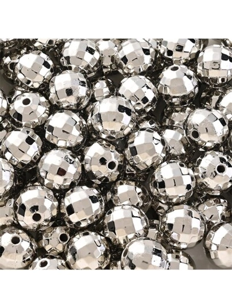 4Amazonia 20/30/50/100pcs Vintage Disco Ball Beads Cute Silvery Reflactive Mirror Round Beads For DIY Bracelet Necklace Earrings Making