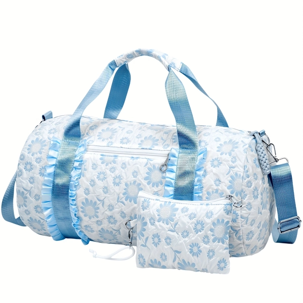 floral nylon travel bag women lightweight carry weekend - Temu