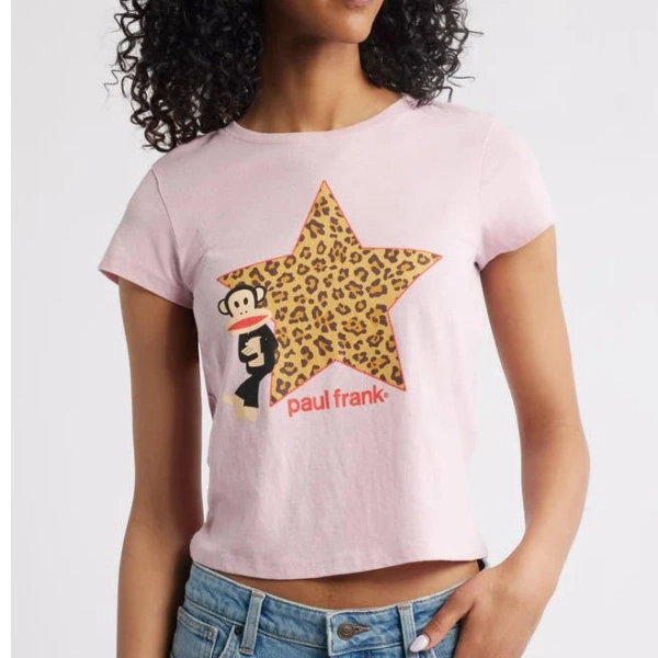 Golden Hour Women's Paul Frank Leopard Star Cotton T-Shirt