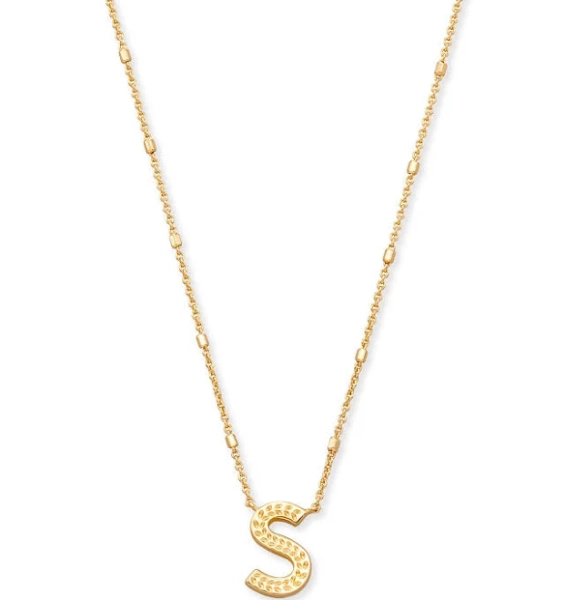 Kendra Scott Letter Pendant Necklace Gold