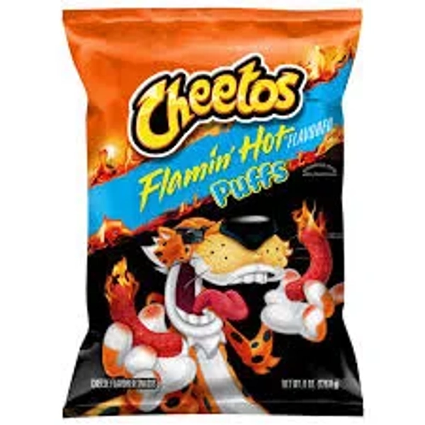 Cheetos Cheese Flavored Snacks Flamin' Hot Puffs