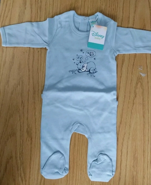 Disney Boys Sleepsuit Roomper Babygrow Winnie The Pooh Nightwear Sleepwear