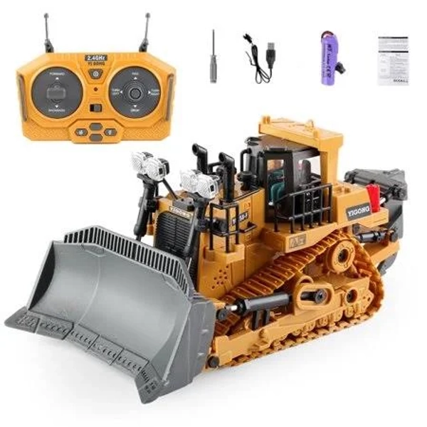 9-Channel Metal RC Bulldozer