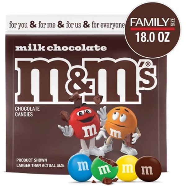 M&M's Family Size Milk Chocolate Candy - 18oz