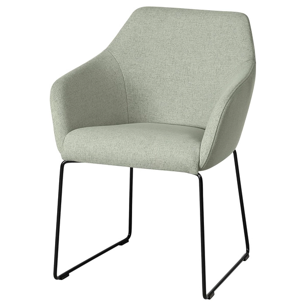 TOSSBERG Chaise - métal noir/Gunnared vert clair