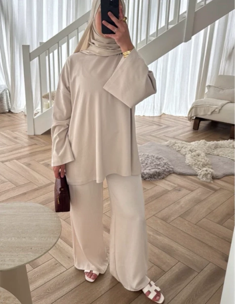 OVERSIZED COTTON TOP BEIGE – Saffiya's Collection