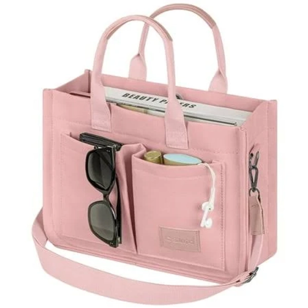 Canvas Laptop Work Tote Bag with Pockets
