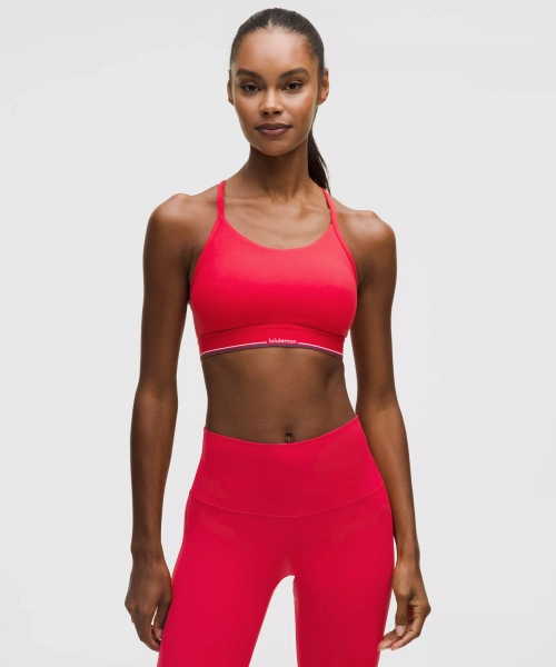 Flow Y Mid-Support Bra Logo *B/C Cup - Lululemon Red - 4