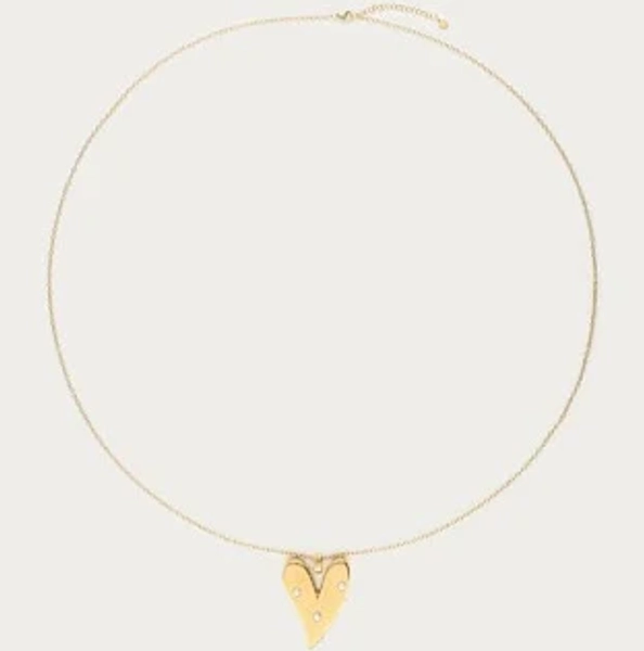 my jewellery Lange ketting met hart bedel & imitatieparels