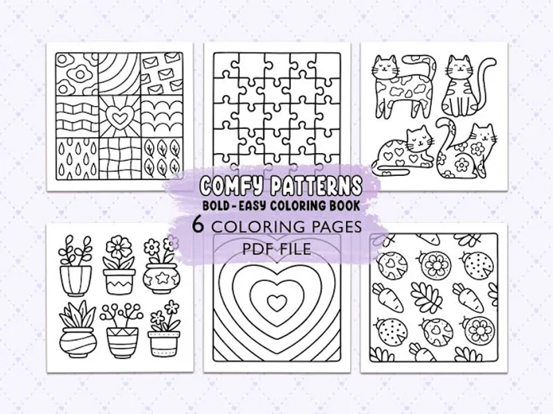 Comfy Patterns: Lovely Cozy Pattern Coloring Book by Coco Wyo