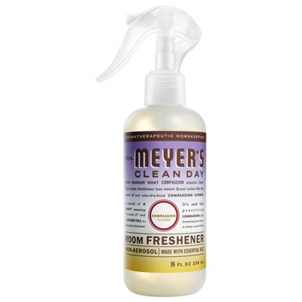 Mrs. Meyer's Clean Day Room Spray Air Freshener - Compassion Flower - 8 fl oz: Non-Powered, Liquid Spray, 1-Pack