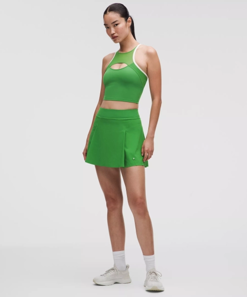 A-Line Side-Pleat Tennis Skirt - Chameleon - S
