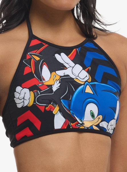 Sonic The Hedgehog Duo Halter Swim Top