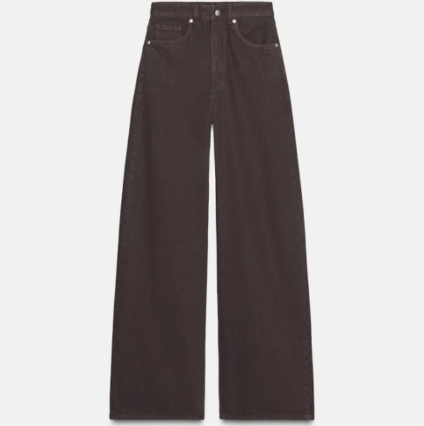 Zara Women's Trf Extra Wide Leg High Waist Jeans
