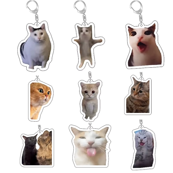Funny Cat Memes Series Keychain Student Gift Bag Lanyard  Women's Bag Pendant Keychain Cute Things Cheap Gift For Best Friends - AliExpress 36