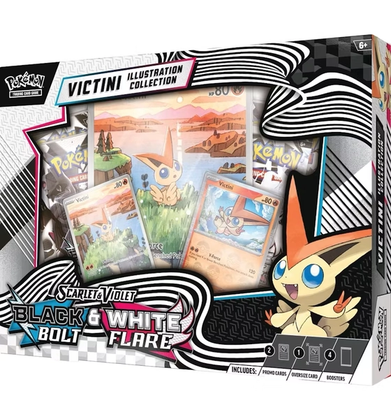 Pokémon Scarlet & Violet Black Bolt/White Flare Unova Victini Illustration Poster Collection Box
