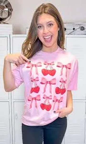 Cherry Bow Graphic T-Shirt