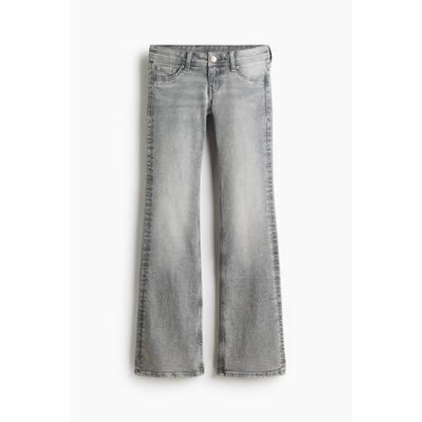 H & M - Flared Ultra Low Waist Jeans - Light Denim Grey