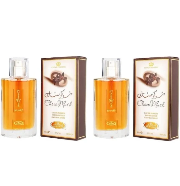 Choco Musk 2 Pack Eau de Parfum Spray Unisex 1.7 Oz / 50 ml Each Sweet Vanilla Chocolate Amber Cologne Perfume