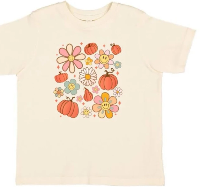 Sweet Wink Pumpkin Daisy Doodle Tee
