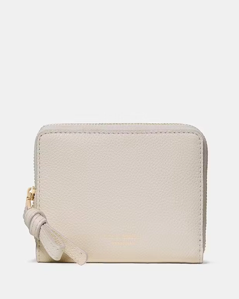 Cashew Milk Loop Zip Around Wallet